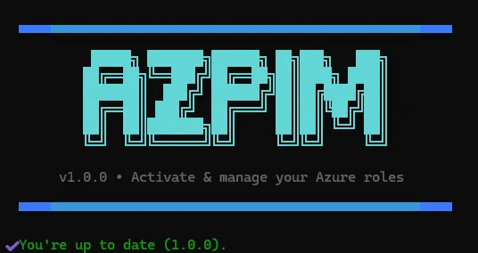 azpim update command showing version check output